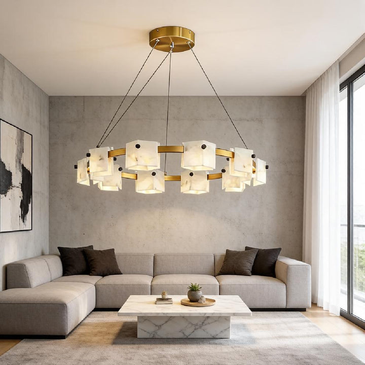 Trinidad Rhombus Alabaster Chandelier 10