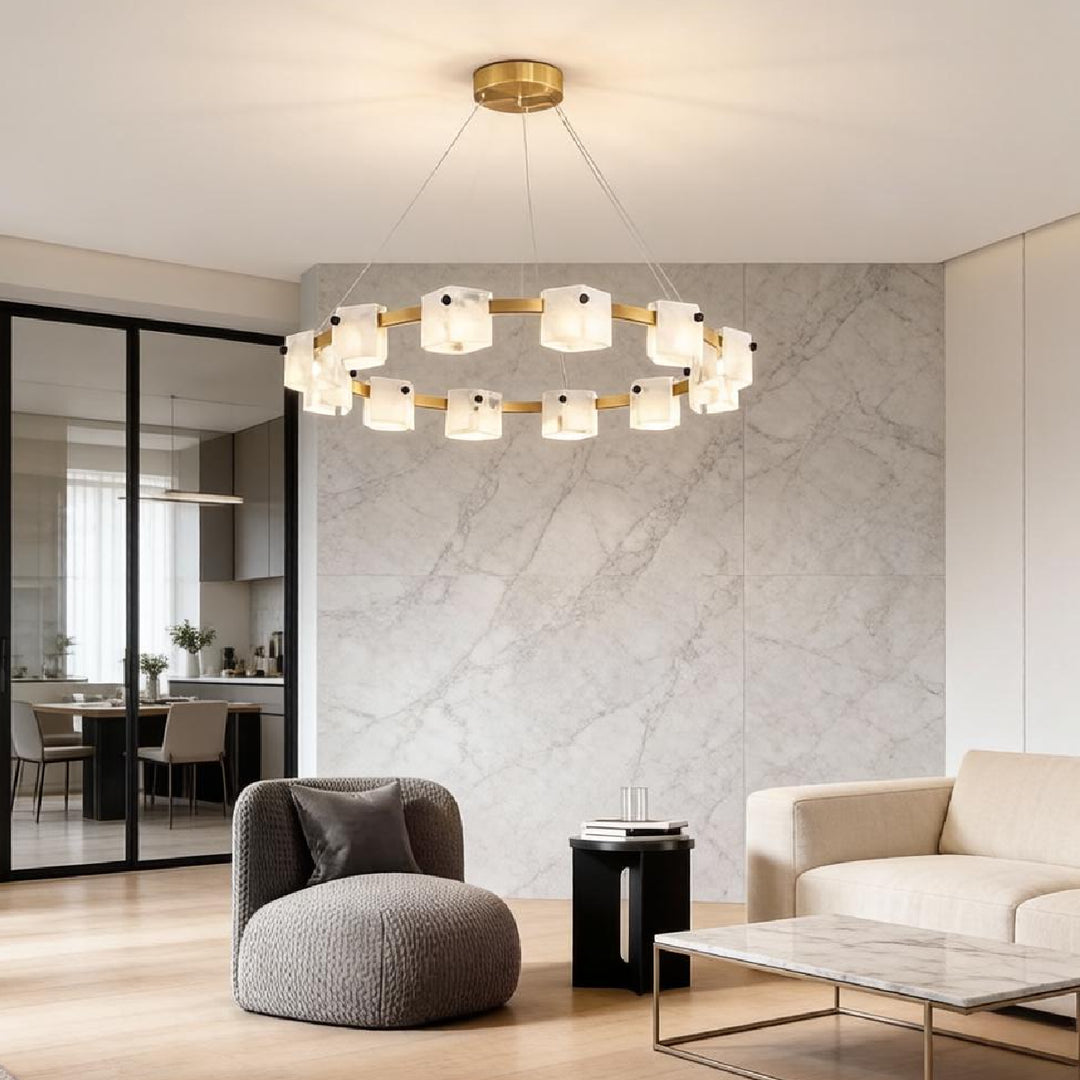 Trinidad Rhombus Alabaster Chandelier – AIBIALIGHT