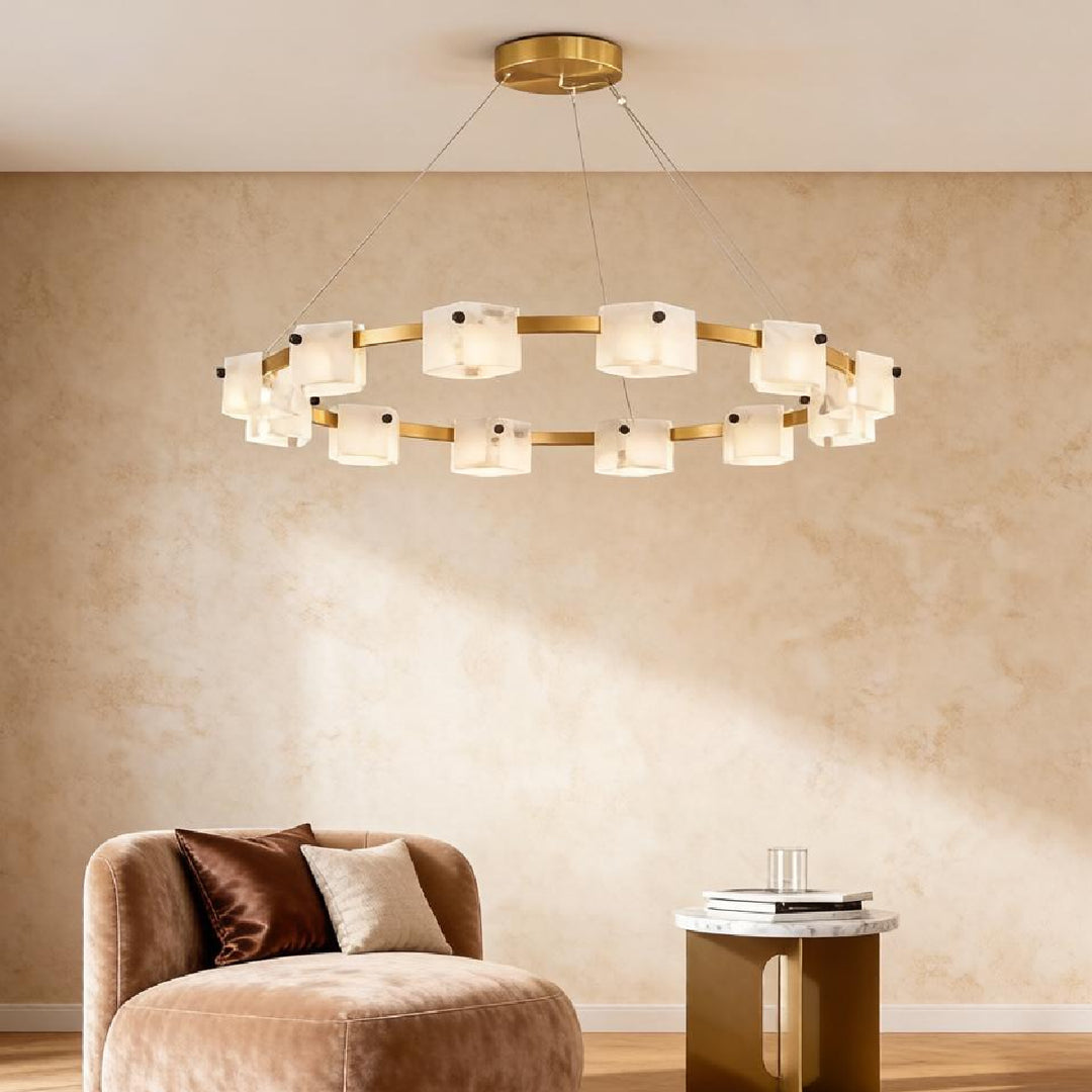Trinidad Rhombus Alabaster Chandelier – AIBIALIGHT