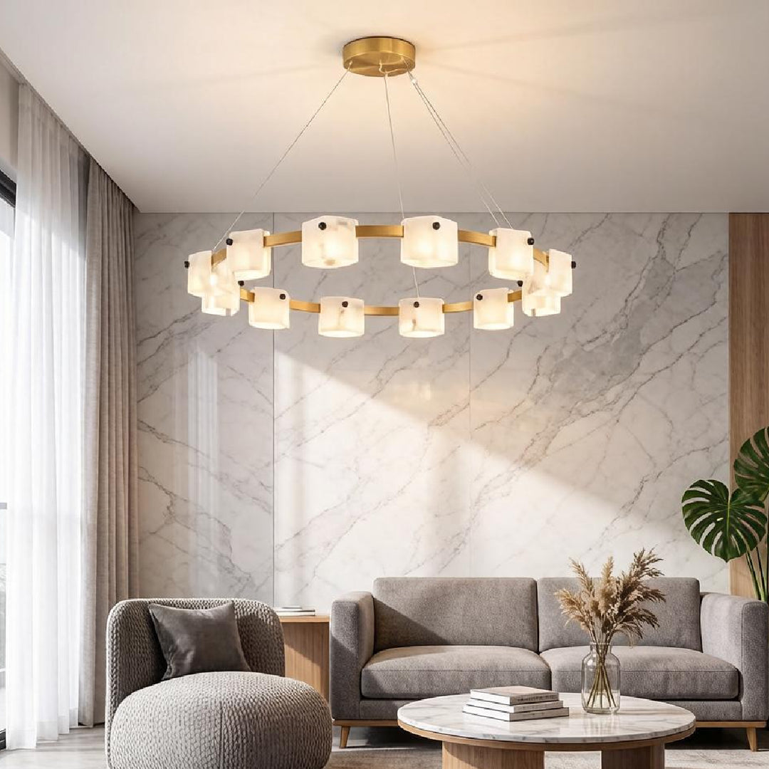 Trinidad Rhombus Alabaster Chandelier 15