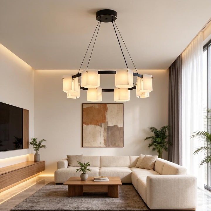 Trinidad Rhombus Alabaster Chandelier 17