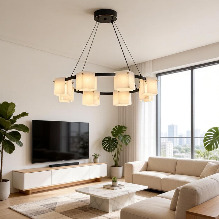 Trinidad Rhombus Alabaster Chandelier 1