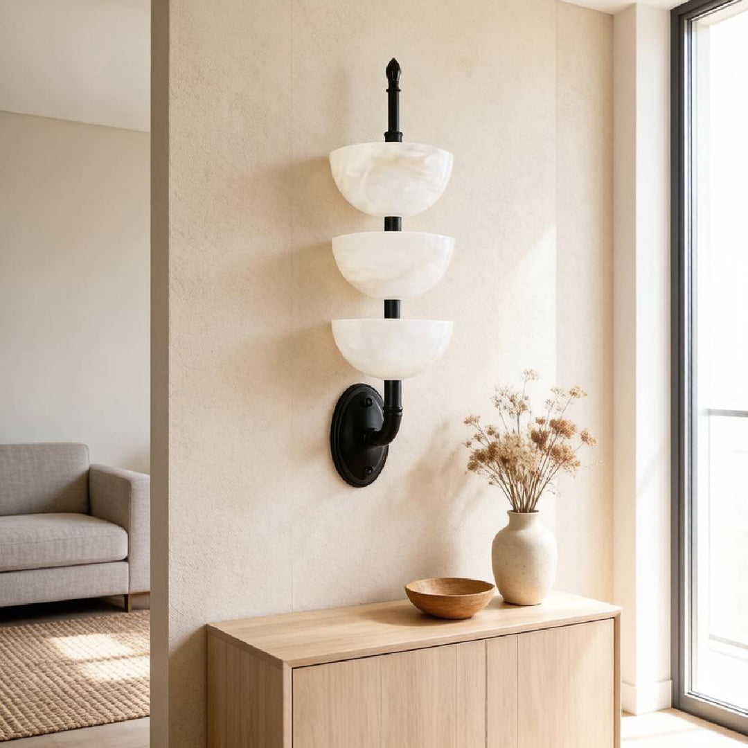 Triple Alabaster Wall Sconce 2