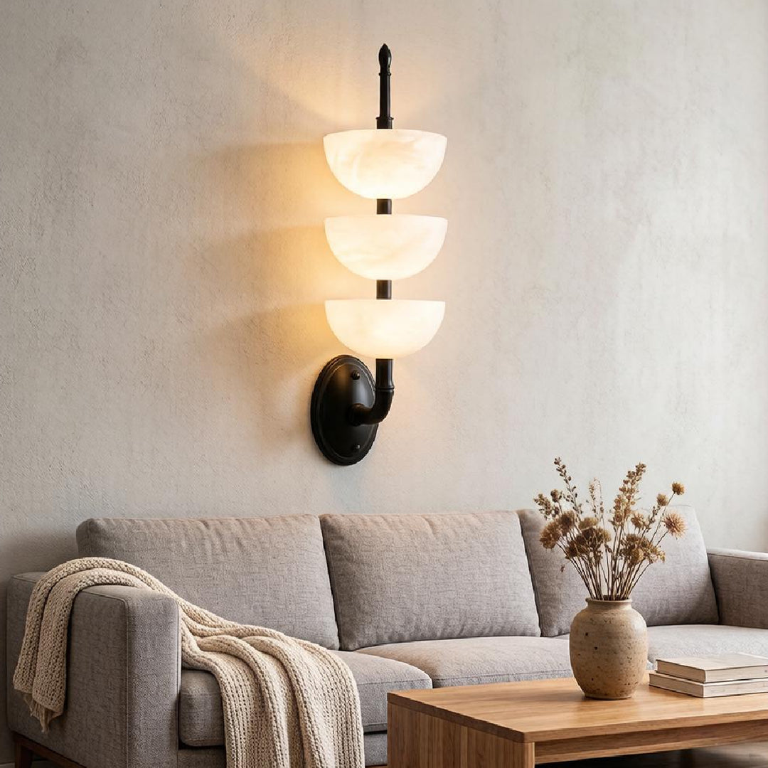 Triple Alabaster Wall Sconce 3