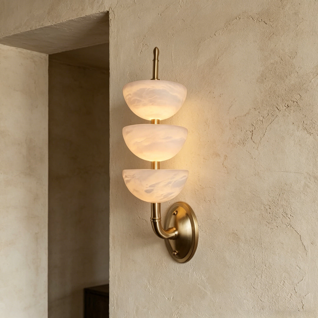 Triple Alabaster Wall Sconce 4