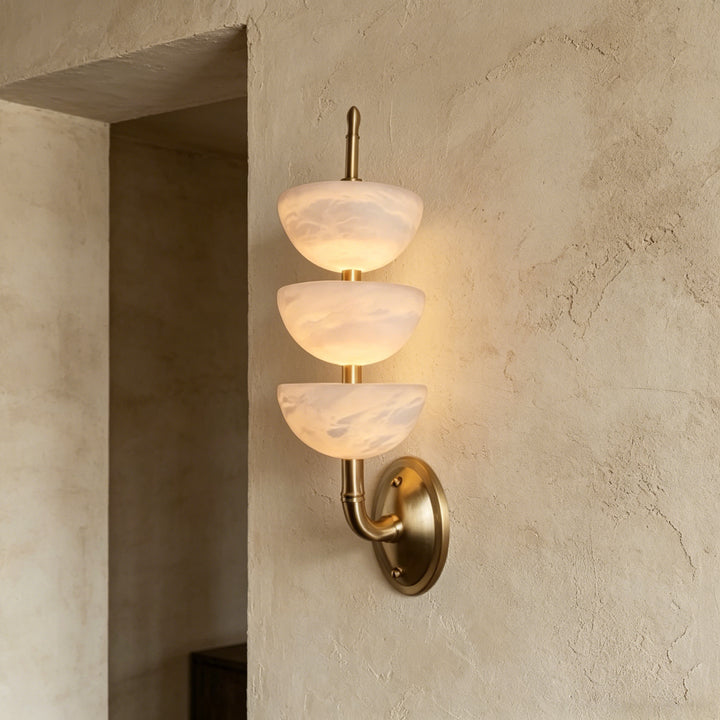 Triple Alabaster Wall Sconce 4