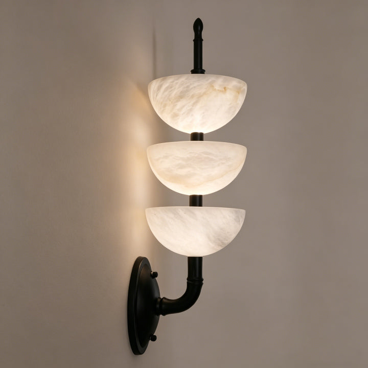 Triple Alabaster Wall Sconce 7