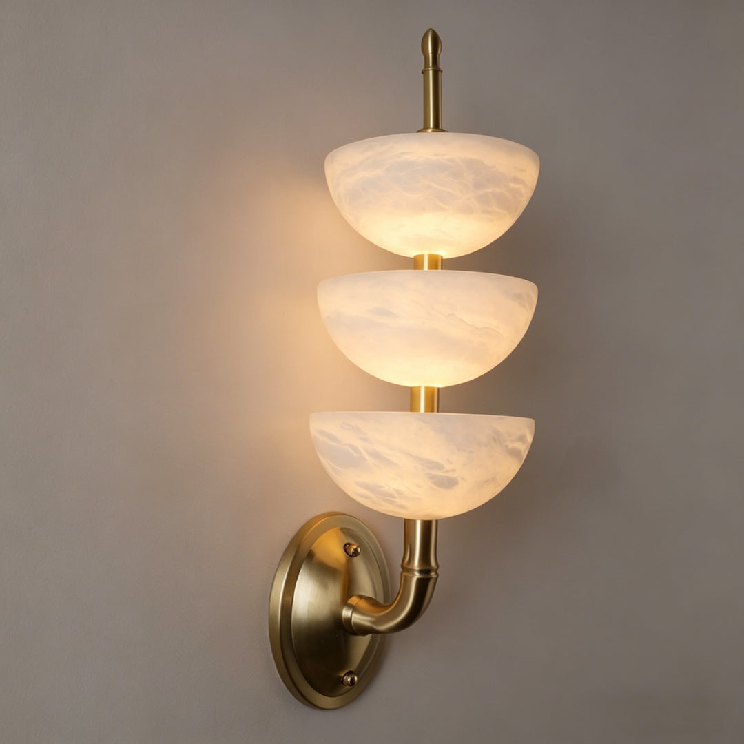 Triple Alabaster Wall Sconce 8