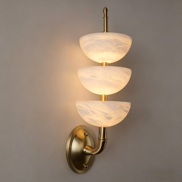 Triple Alabaster Wall Sconce 8
