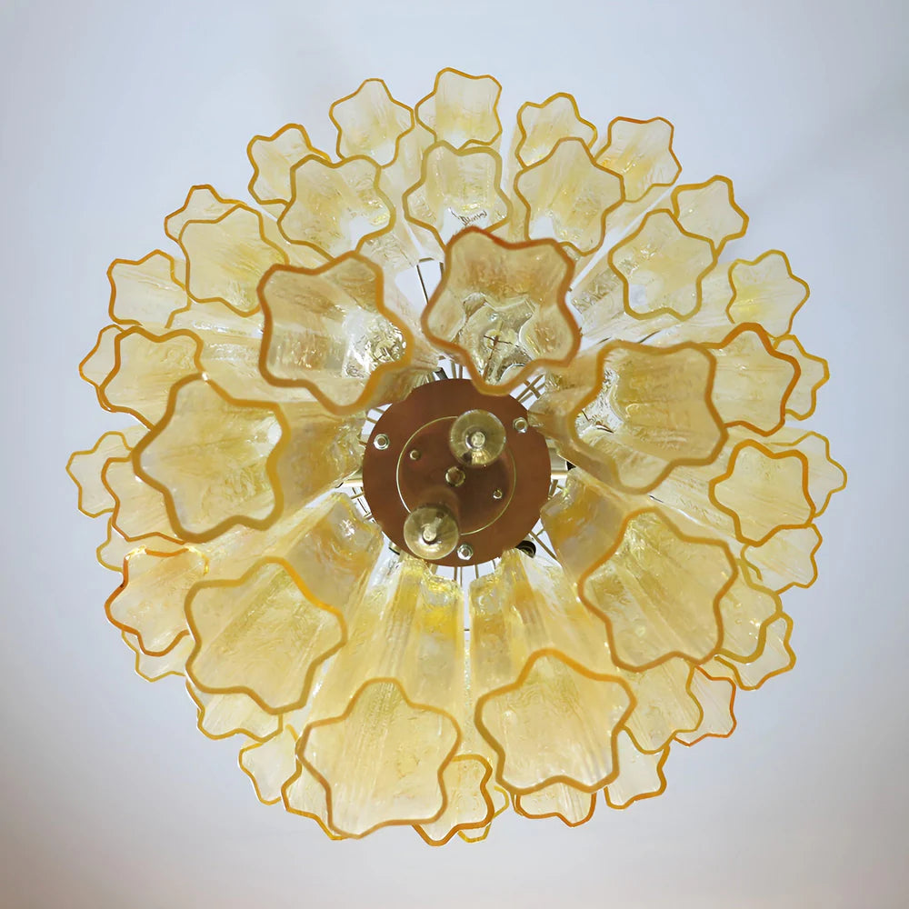 Tube Yellow Murano Glass Chandelier 9