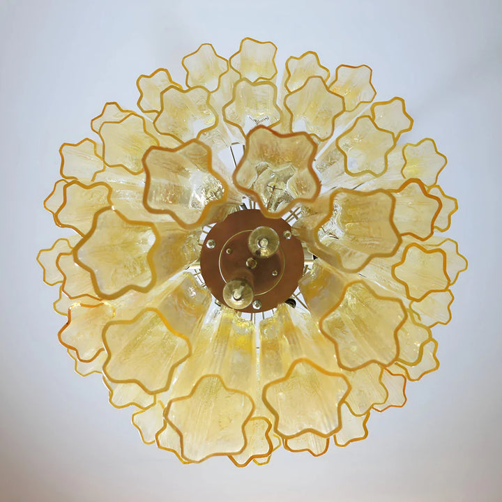 Tube Yellow Murano Glass Chandelier 9
