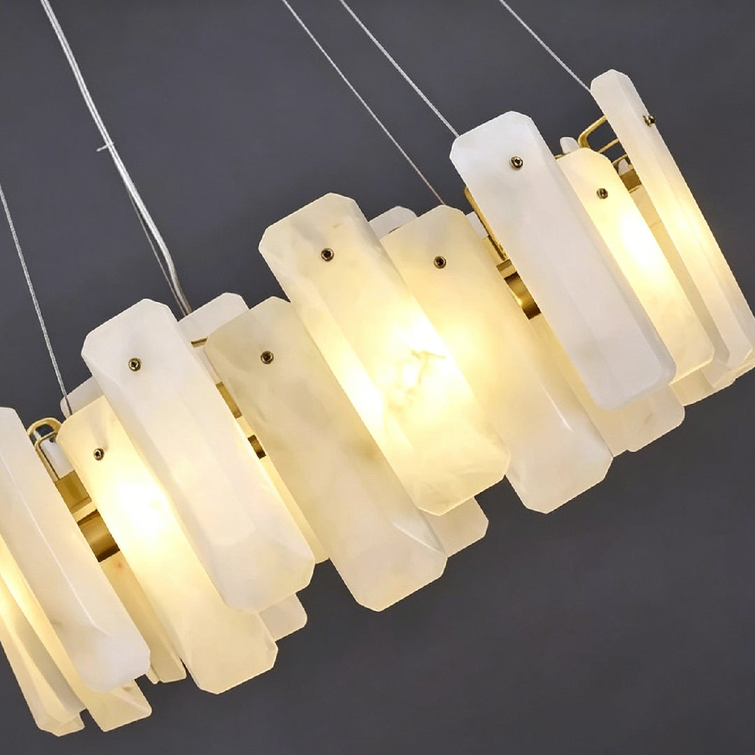 Vakker Alabaster Halo Chandelier 13