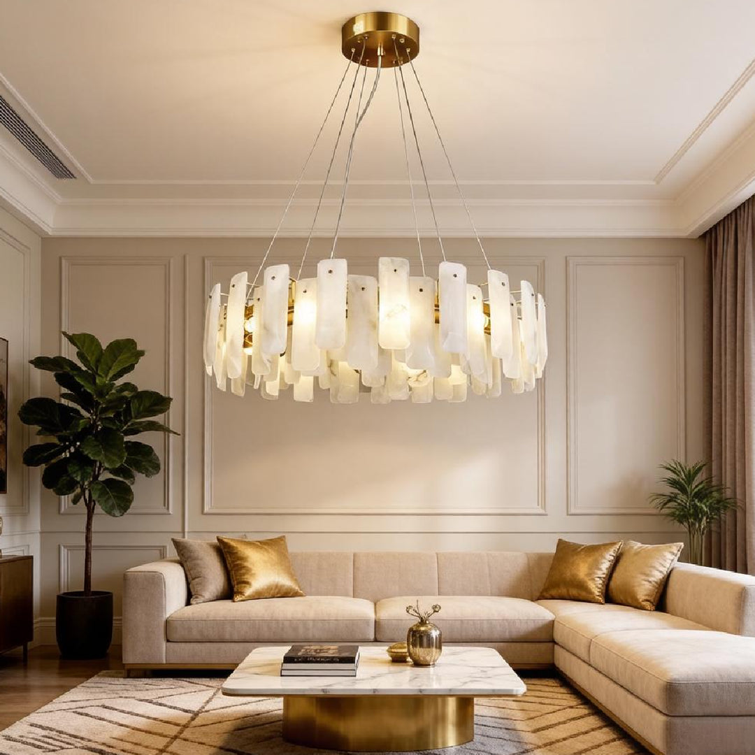 Vakker Alabaster Halo Chandelier – AIBIALIGHT