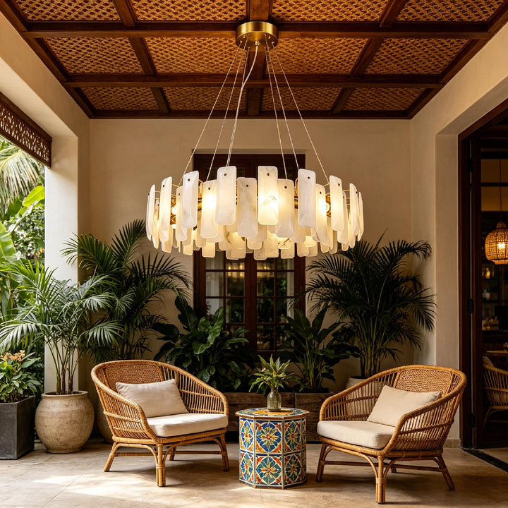 Vakker Alabaster Halo Chandelier 6