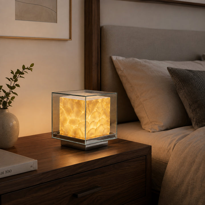 Verlunea Glass Cube Table Lamp