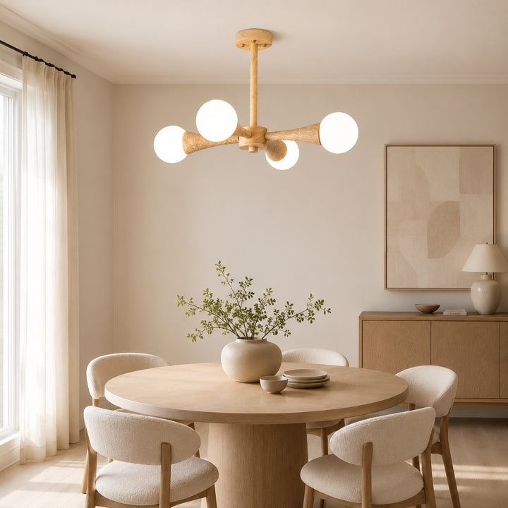 Veylan Wood Globe Chandelier 13