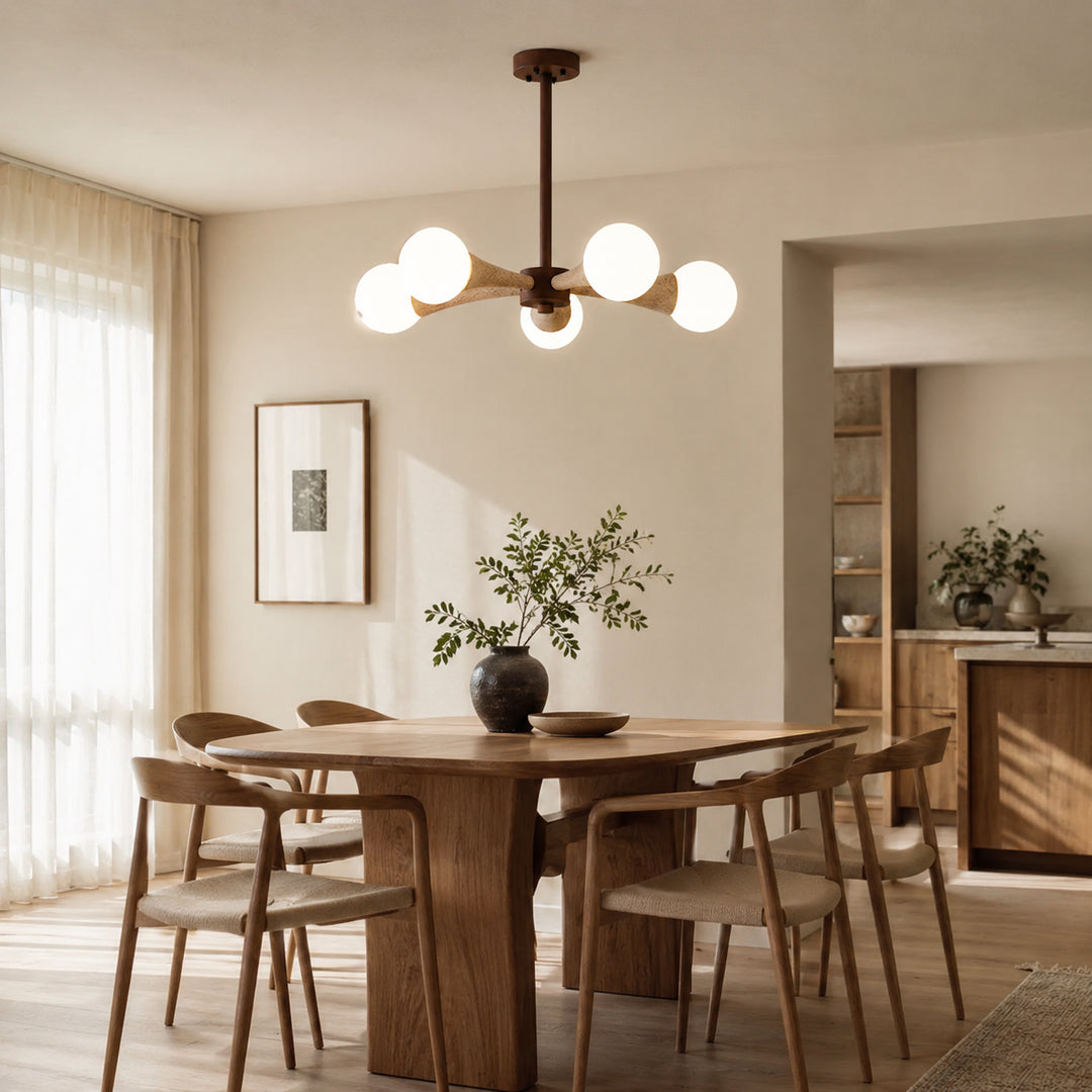 Veylan Wood Globe Chandelier 2
