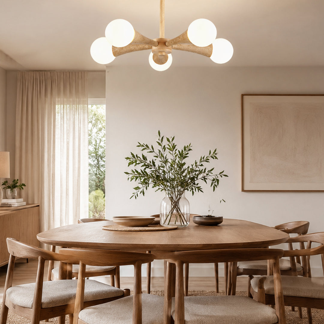 Veylan Wood Globe Chandelier 9