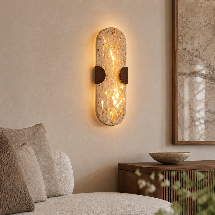 Virelt Oval Travertine Wall Lamp 5