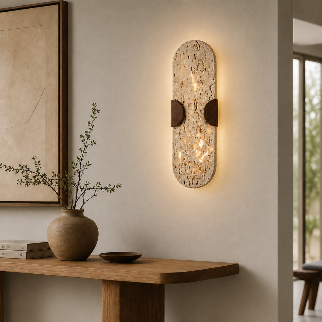 Virelt Oval Travertine Wall Lamp 6