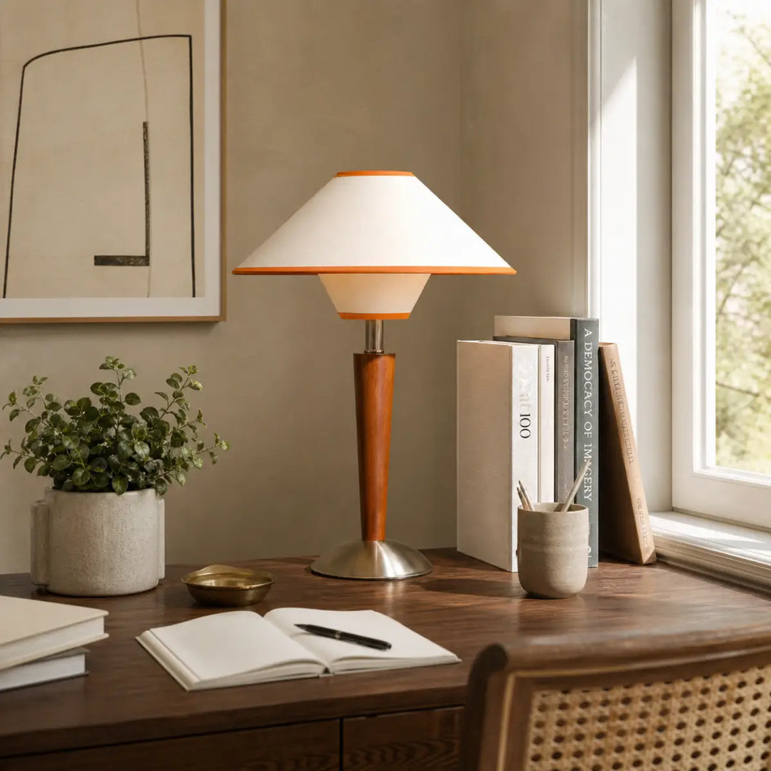 Vora Walnut Tapered Table Lamp 3