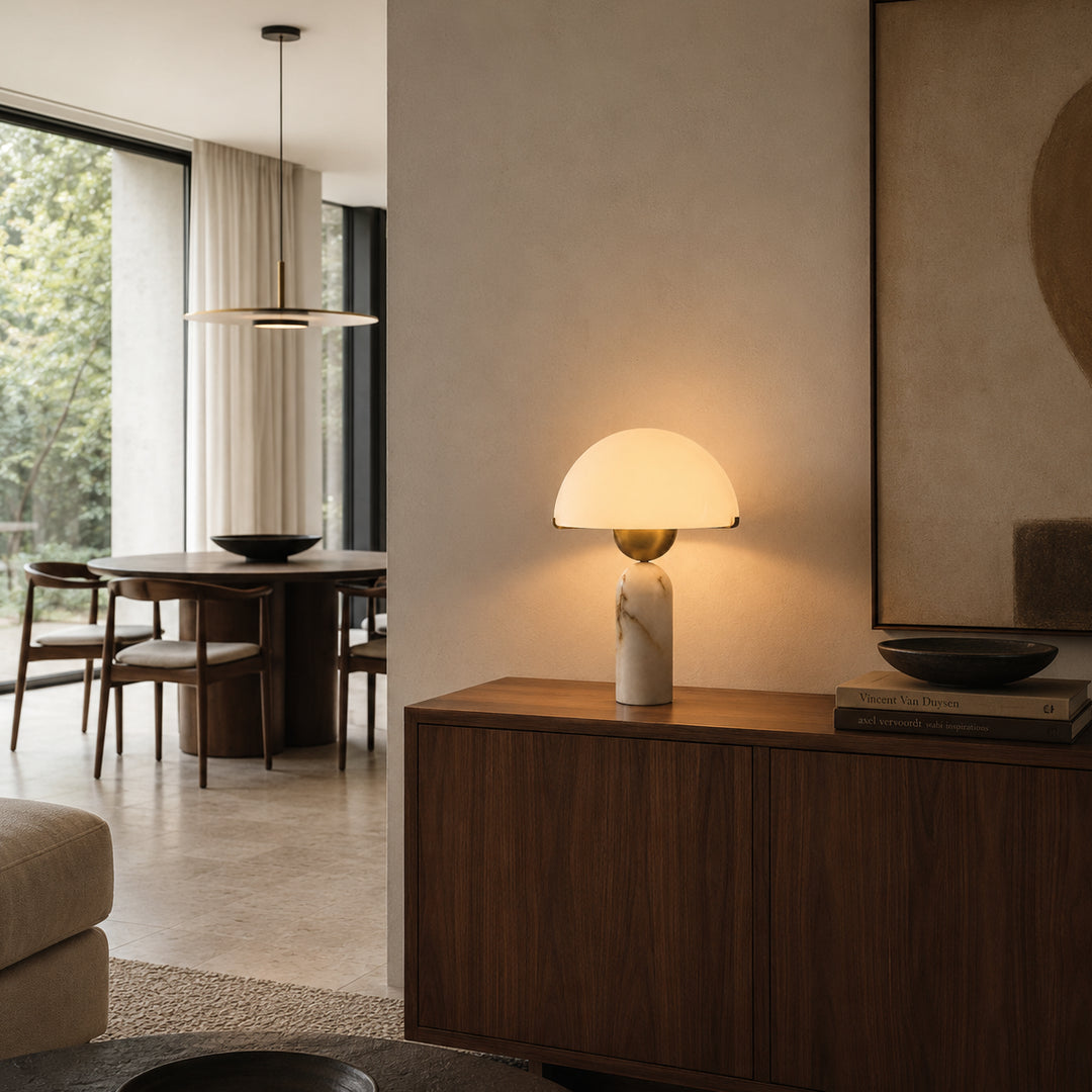 Vorelle Alabaster Mushroom Table Lamp 3