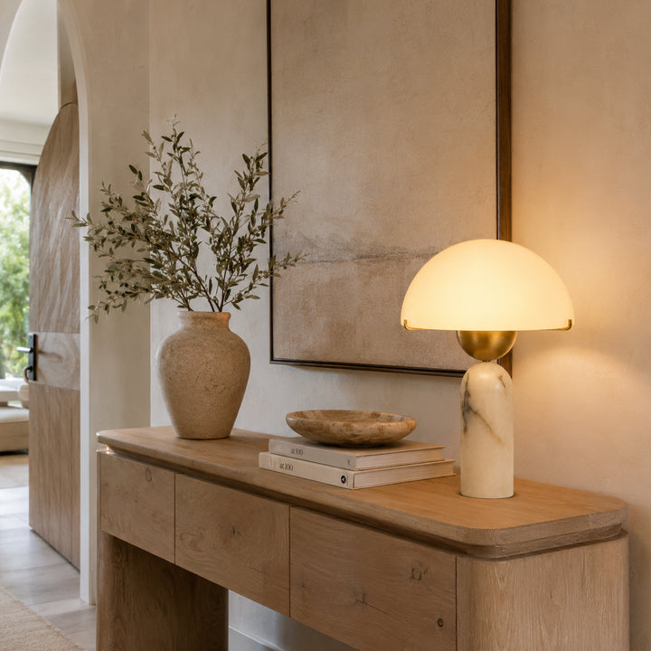 Vorelle Alabaster Mushroom Table Lamp 8