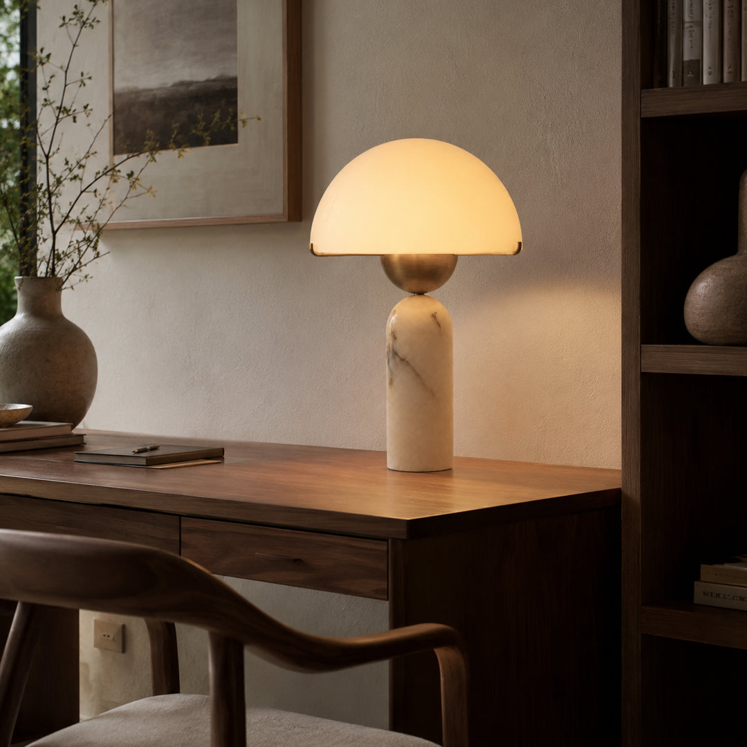 Vorelle Alabaster Mushroom Table Lamp 9