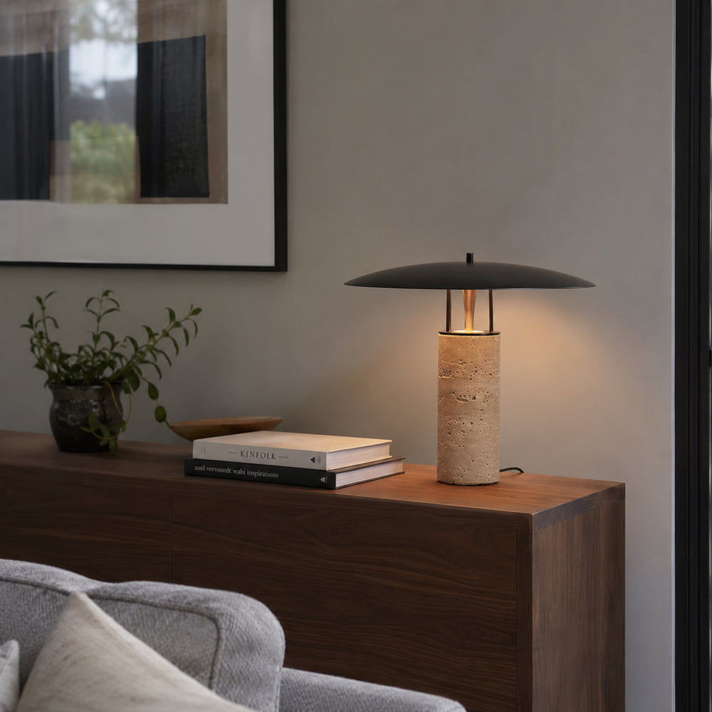 Vorllin Travertine Mushroom Table Lamp 5