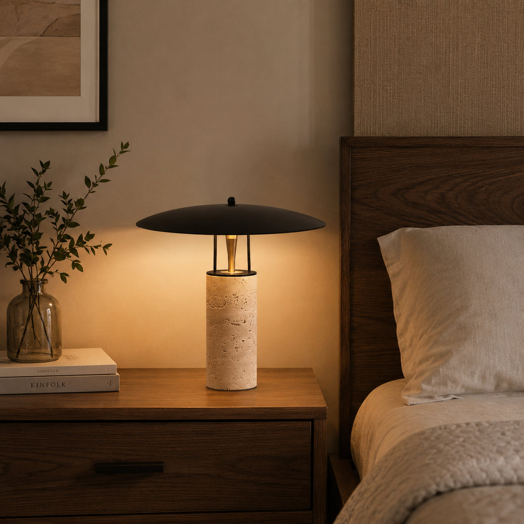 Vorllin Travertine Mushroom Table Lamp 6