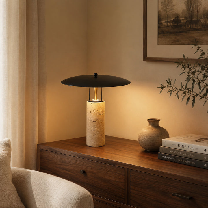 Vorllin Travertine Mushroom Table Lamp 7