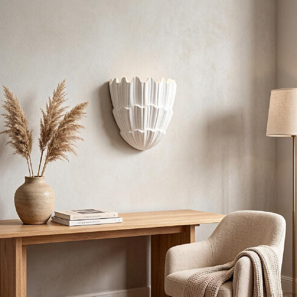 Shell Wall Plaster White Shells Plaster Wall Light – AIBIALIGHT