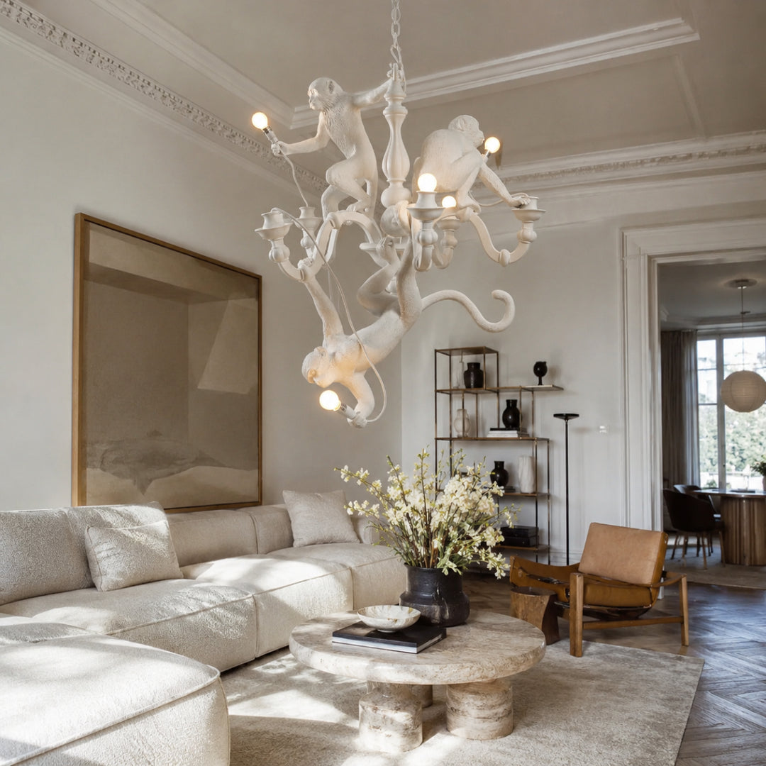 Whimsical Monkey Sculpture Chandelier 1