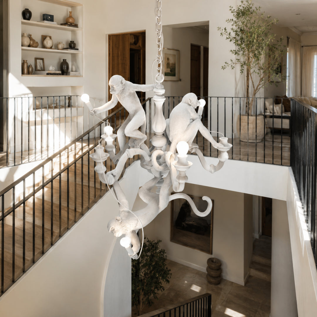 Whimsical Monkey Sculpture Chandelier 13