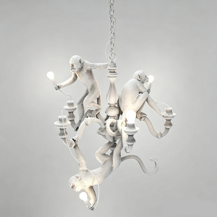 Whimsical Monkey Sculpture Chandelier 4