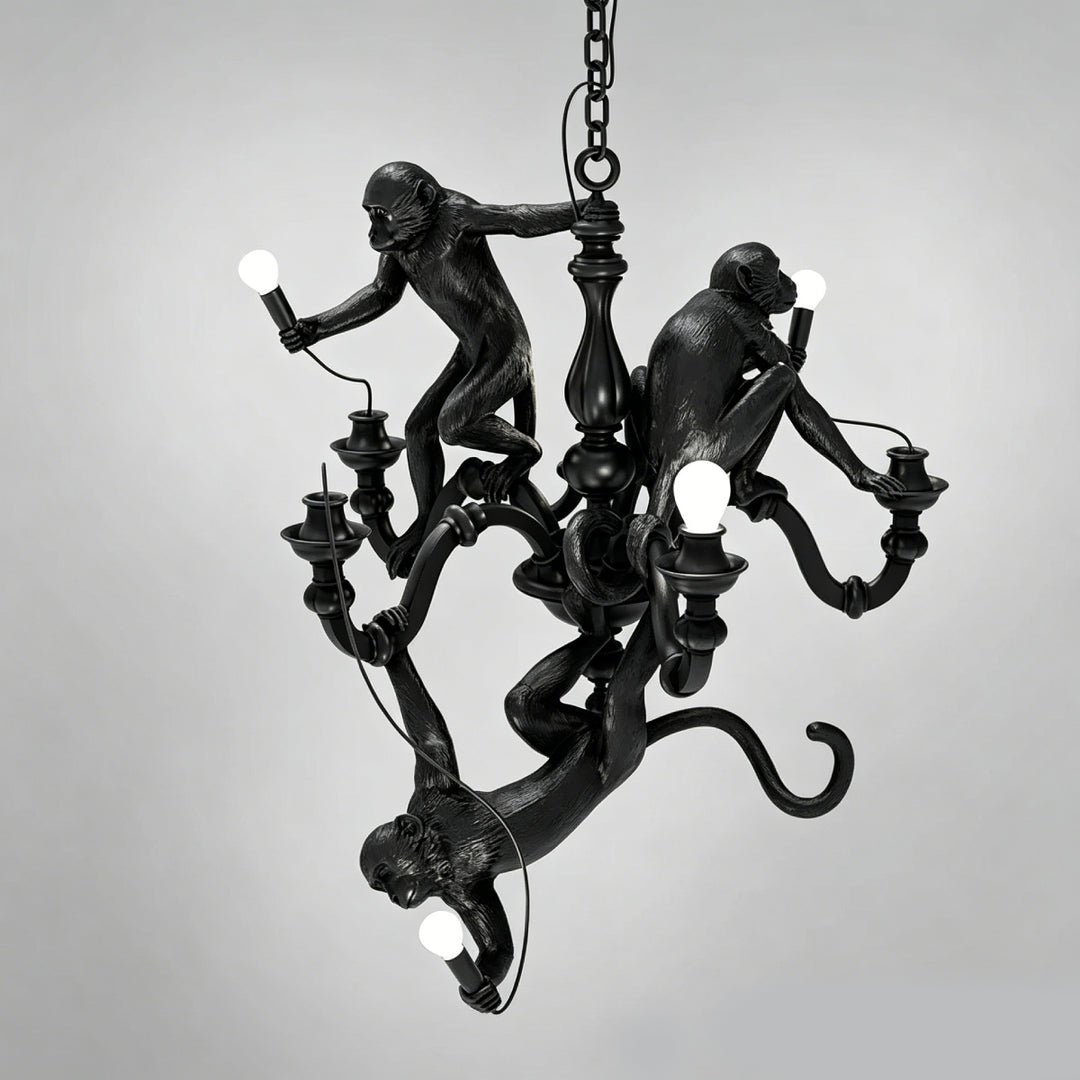 Whimsical Monkey Sculpture Chandelier 5