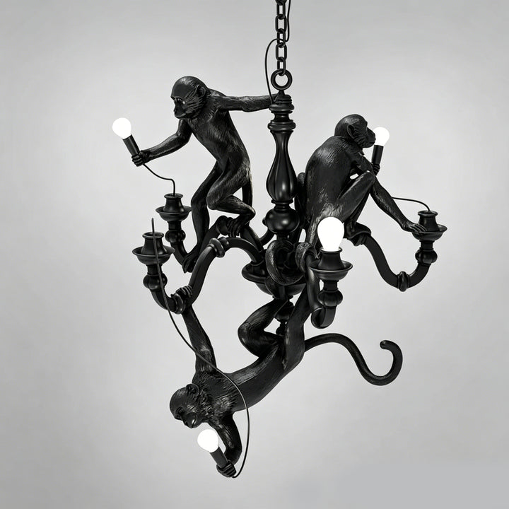 Whimsical Monkey Sculpture Chandelier 5