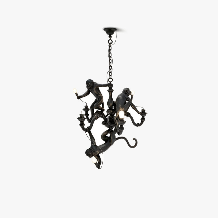 Whimsical Monkey Sculpture Chandelier 6