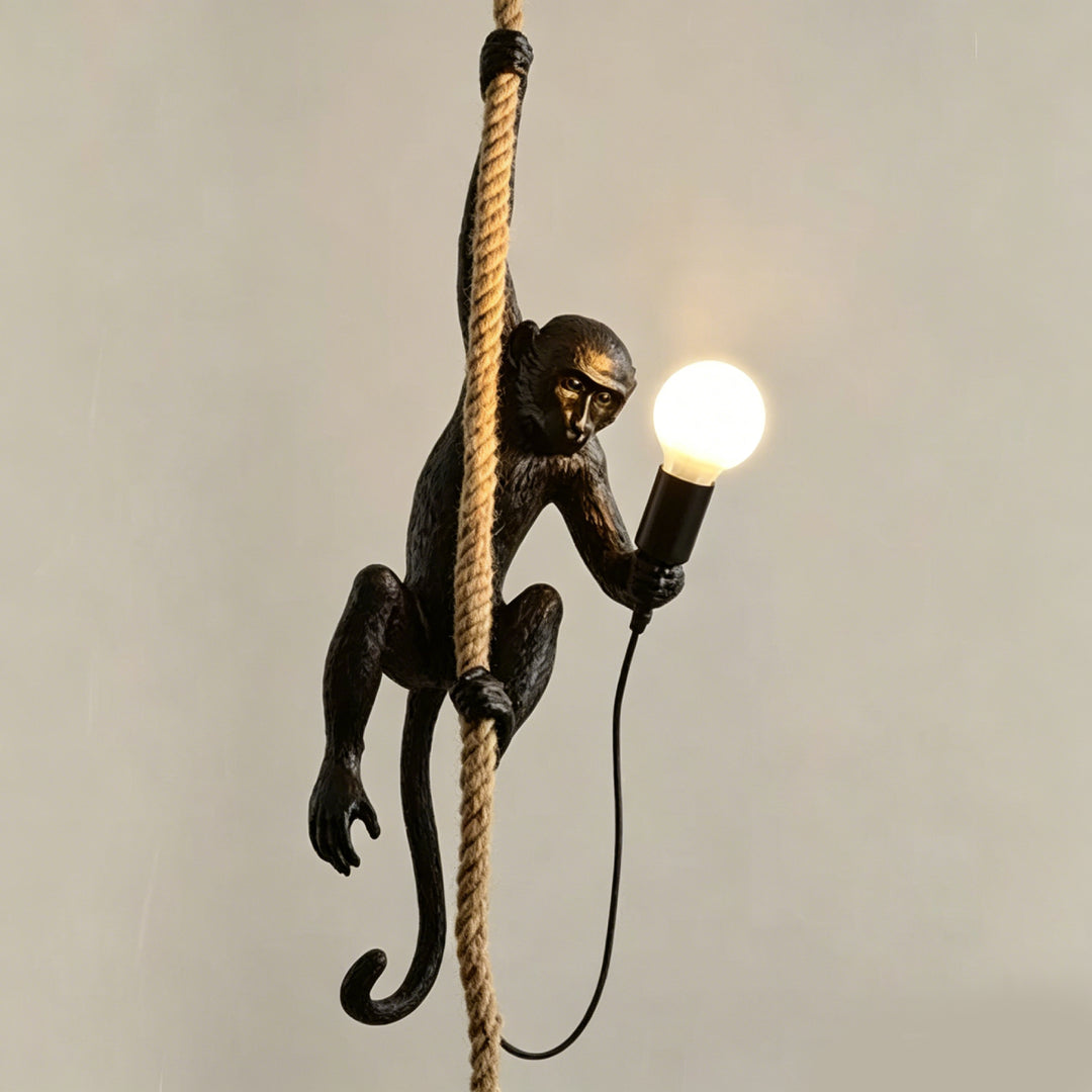 Whimsical Monkey Sculpture Pendant Lamp 10