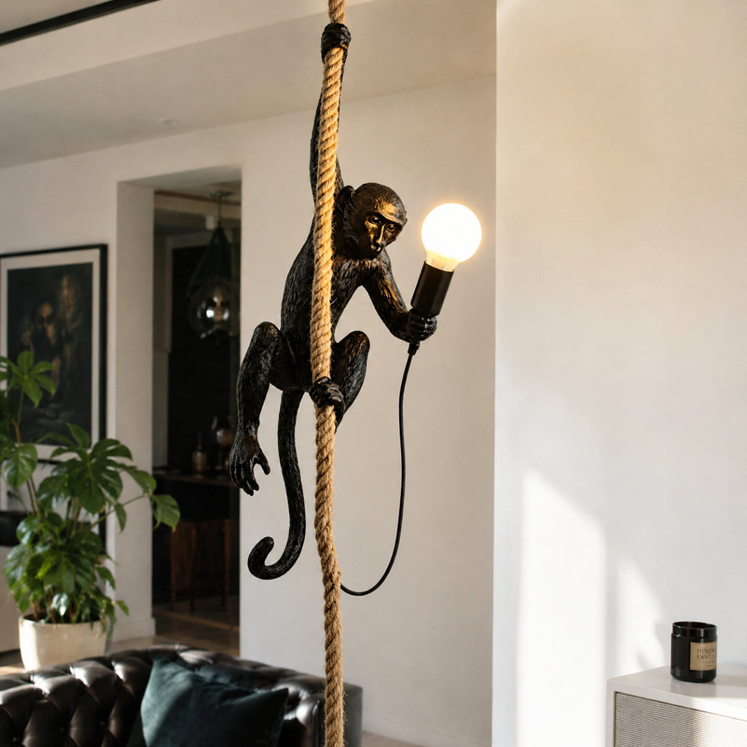 Whimsical Monkey Sculpture Pendant Lamp 4