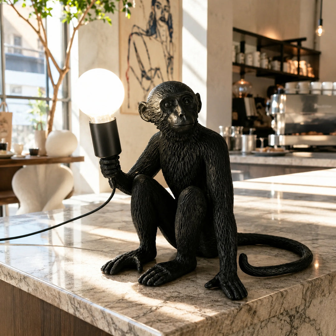 Whimsical Monkey Sculpture Table Lamp 14