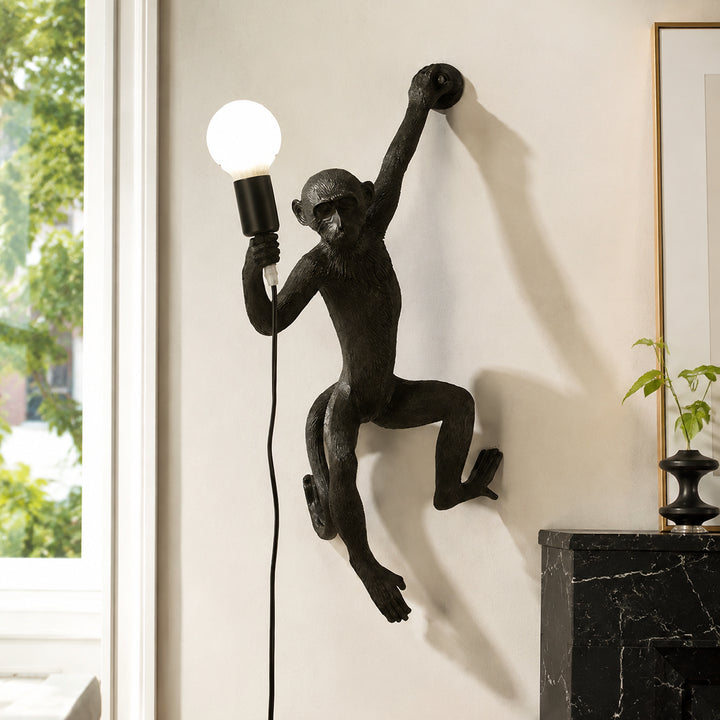Whimsical Monkey Sculpture Wall Lamp 1