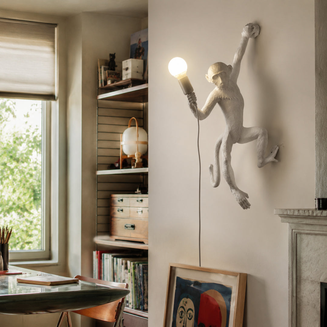 Whimsical Monkey Sculpture Wall Lamp 10