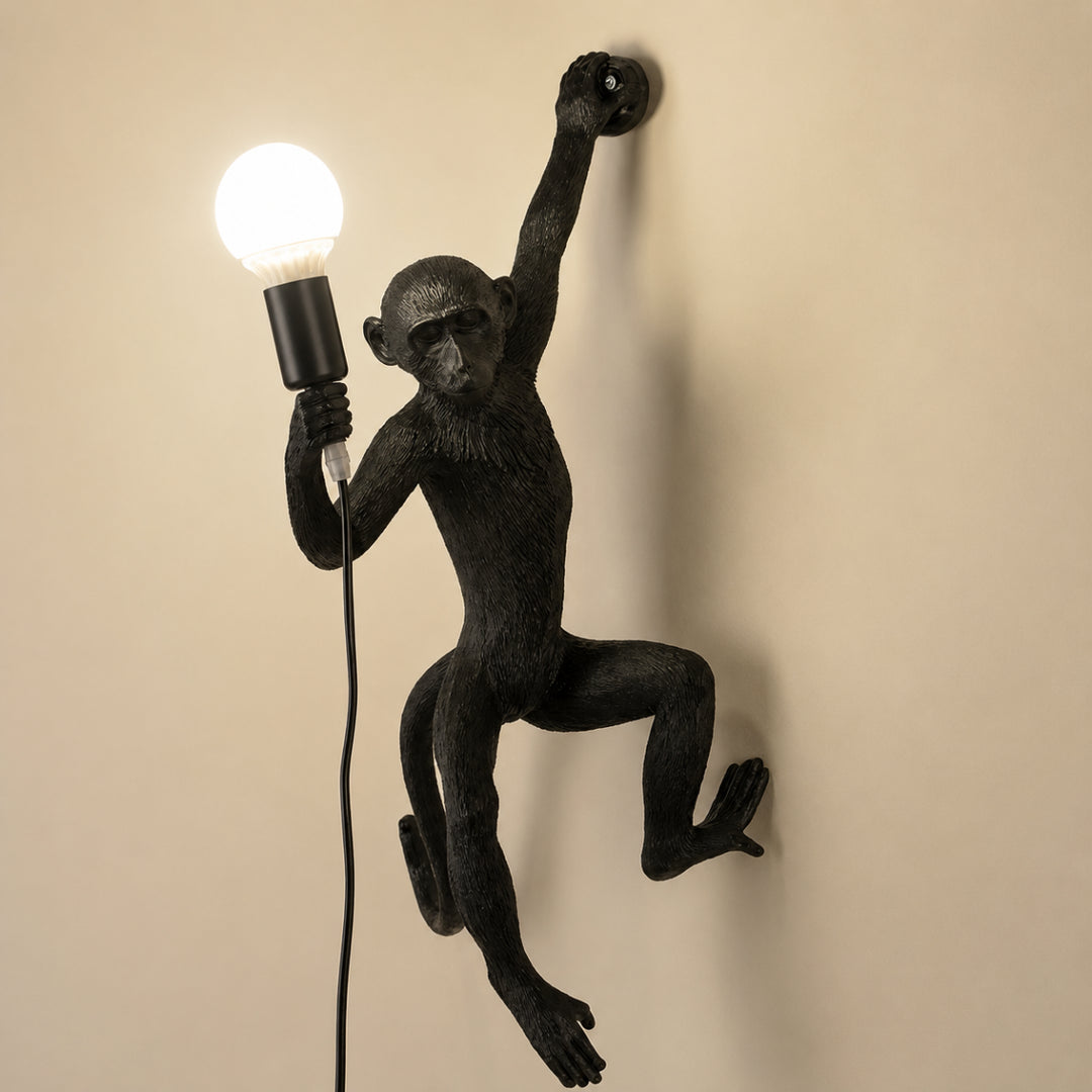 Whimsical Monkey Sculpture Wall Lamp 2