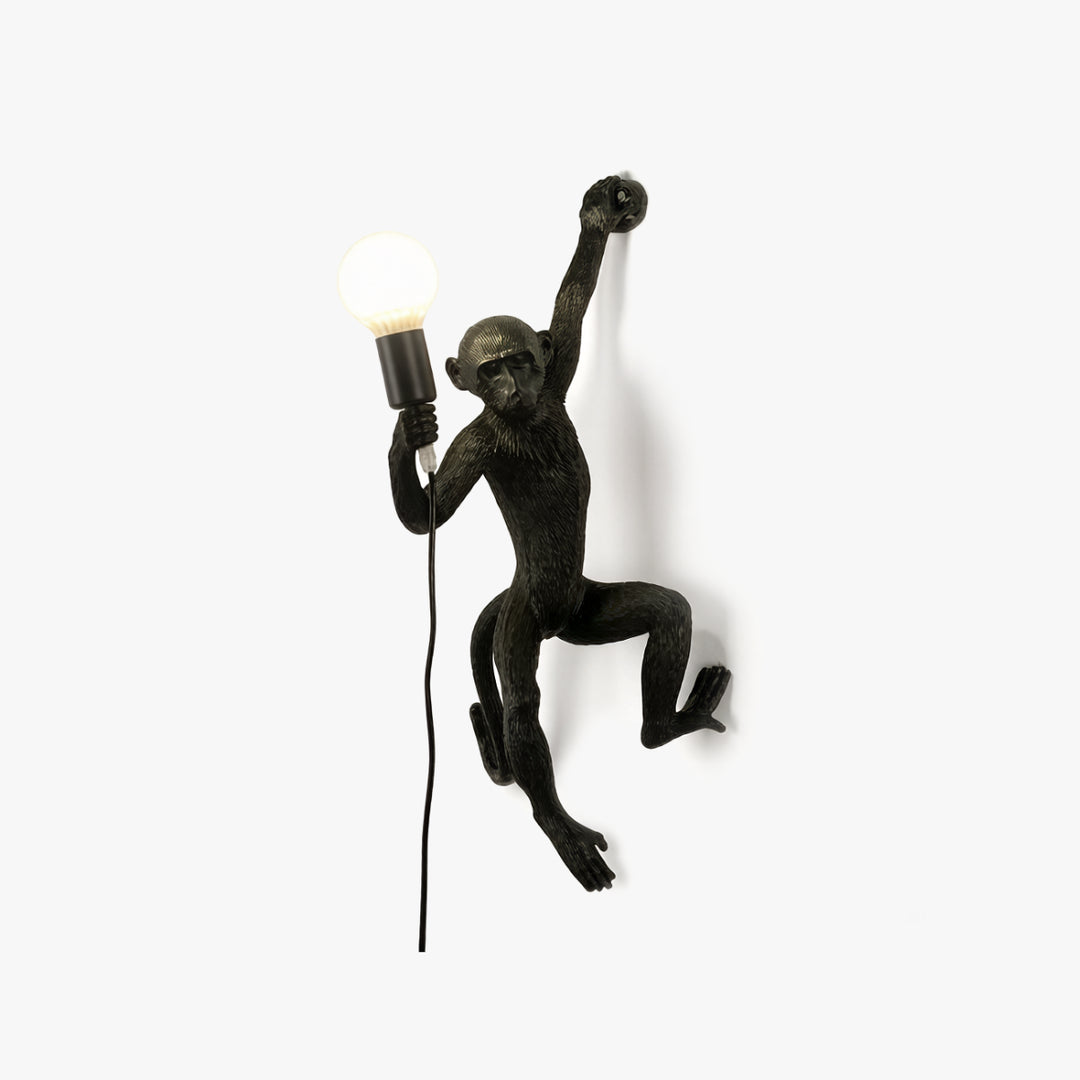 Whimsical Monkey Sculpture Wall Lamp 3