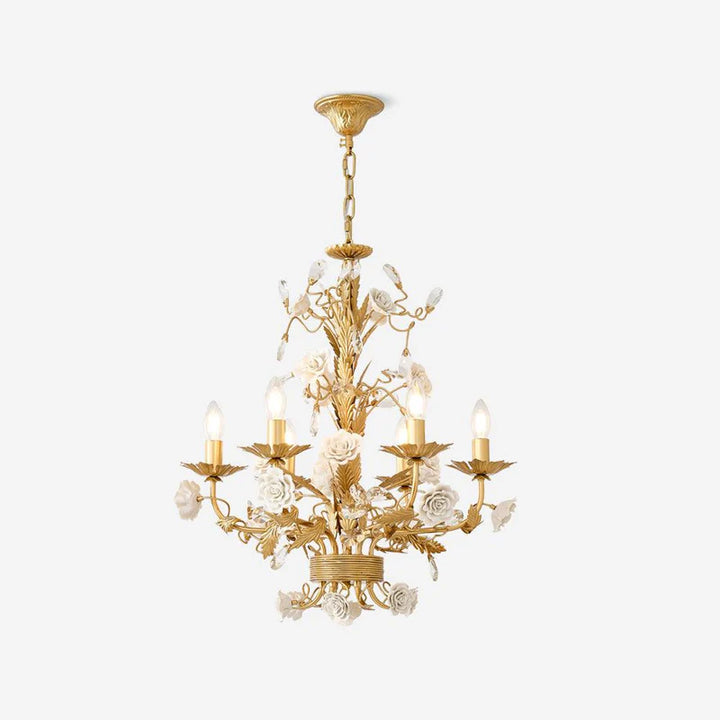White Rose Crystal Chandelier 1