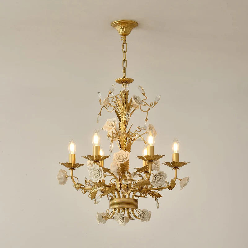 White Rose Crystal Chandelier 2