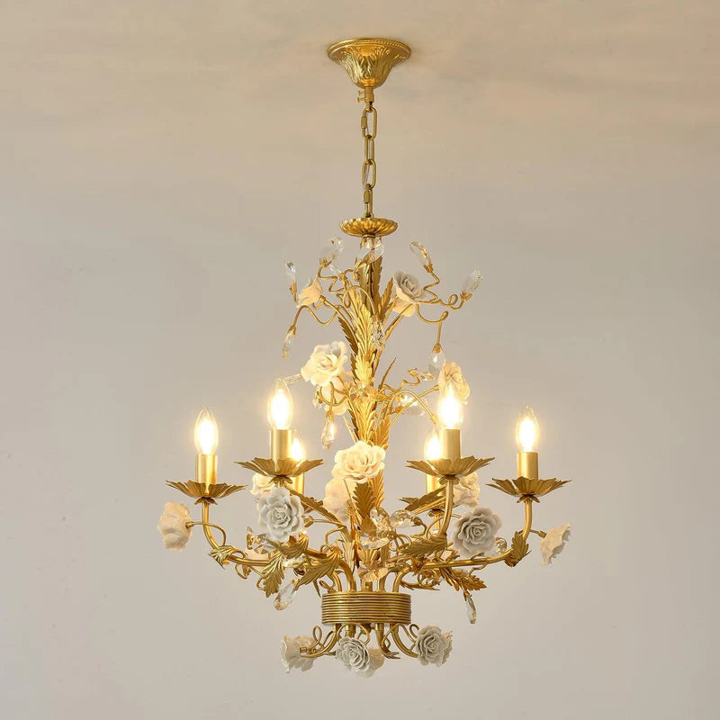 White Rose Crystal Chandelier 3
