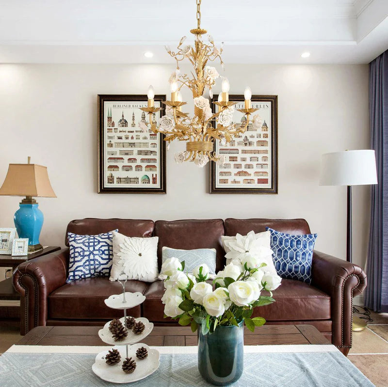 White Rose Crystal Chandelier 4