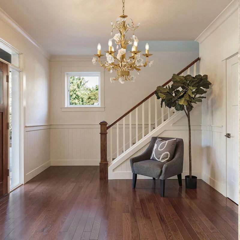 White Rose Crystal Chandelier 6